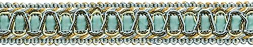 6 dvorišnih vrijednosti vintage 1 inča široko plava, zlato, biserna gimp plemnica / stil 100hg / boja: 5939/18