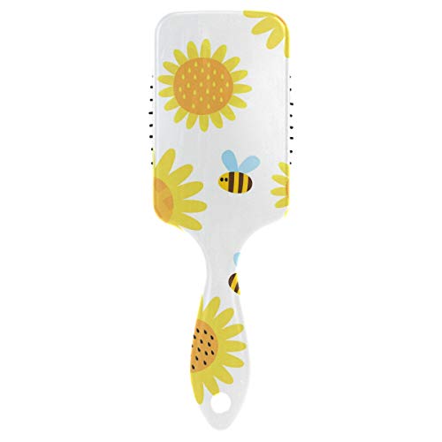 Cute Bees And Yellow Flowers četka za kosu za Mokru & Dry Hair Grip meke čekinje za antistatičke & amp;