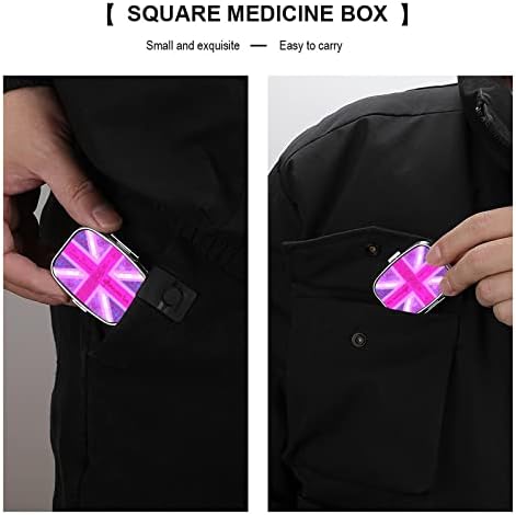 Kvadratna kutija za pilule Union Jack kutija za pilule metalna medicinska torbica Organizator za džepnu torbicu