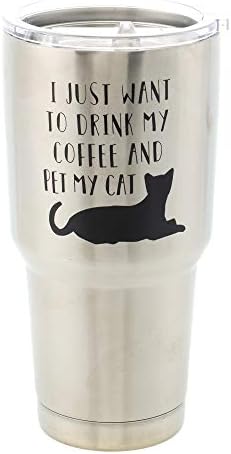 Piti Kafa Pet Cat 30 Oz. Putna posuda od nerđajućeg čelika sa prozirnim poklopcem