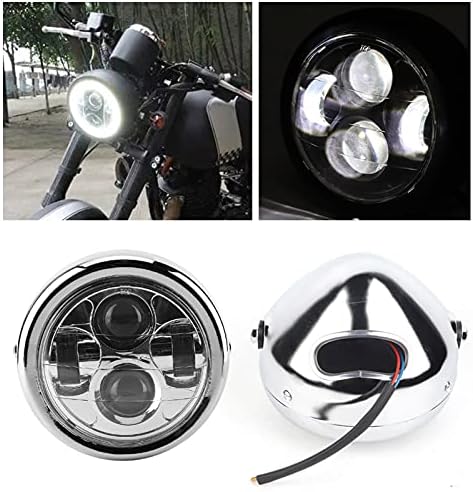 Doact farovi za motocikle univerzalni Vintage Aluminijum Retro LED okrugli farovi prednja lampa