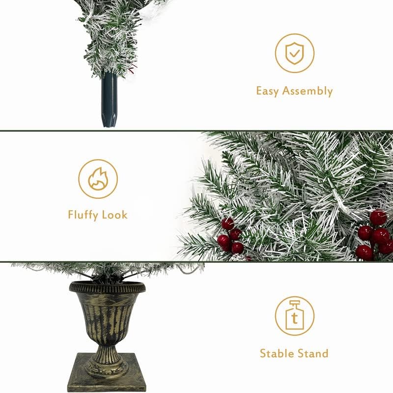 Božićni ukrasi 4-komadni set, umjetni set božićnog drveta, vijenac / vijenac / 2 ulazna stabla