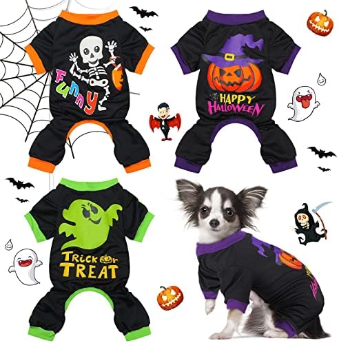 3 komada kombinezon za psa za Noć vještica pet pidžama pas Lobanja Pumpkin Ghost Puppy Rompers