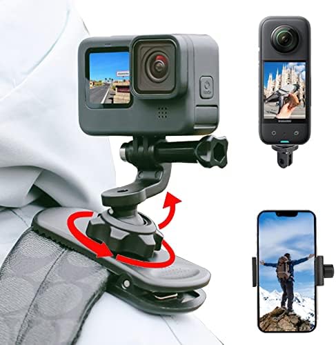 Unixyz 360 ° ruksak nosač sa telefonskim kopčom, nosač karata za tijelo za goru za GoPro Max Hero 11 10 9 8 7