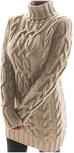 Ženski elegantni dugi džemperi Ležerne prilike dugih rukava kabel pletene džemper od pulover Jesen zimski