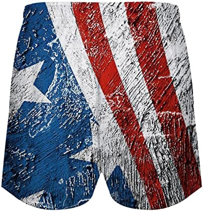 Ruiruilico vintage kratke hlače za žene Američka zastava 4. srpnja 3D Printinjak Elastični