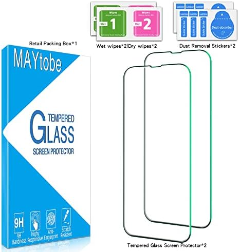 Maytobe 2 paket zaštitnik ekrana dizajniran za iPhone 13, iPhone 13 Pro kaljeno staklo, futrola,