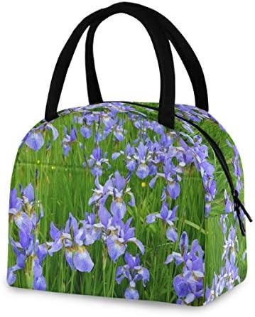 Yyzzh prilično ljubičasto cvijeće Iris polje Zelena šuma cvjetni Print izolirani Patentni zatvarač