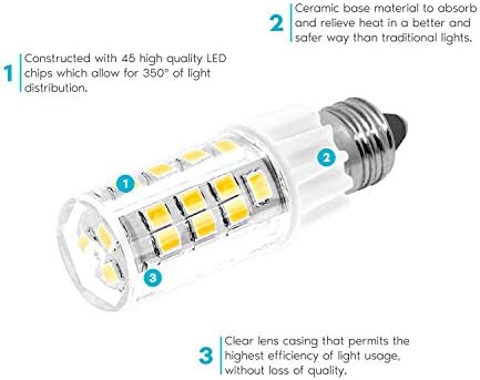 LUXRITE zatamnjena E12 LED sijalica T4/T3, 40W ekvivalentna, 4000k hladna Bijela, 500 lumena, Mini kandelabra