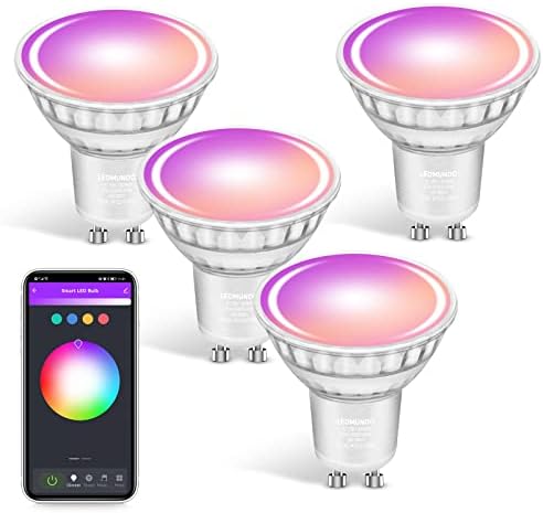 LEDMUNDO GU10 pametne sijalice, staklo RGB LED sijalica koja menja boju, kompatibilna sa Alexa & amp; Google