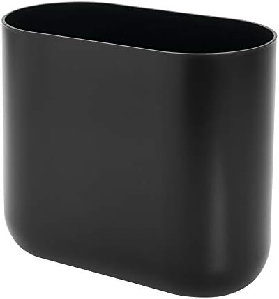 Dizajn tanka ovalna Plastična korpa za otpad, kolekcija Cade-10,56 x 5,5 x 9,77, mat crna