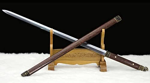 Shzbzb mačevi kineski tang dinastijski stil bojni mač visoki manganski čelični oštrica Wood Saya
