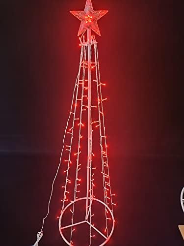 LED metalno ukrasno drvo sa gornjom zvijezdom - crvena