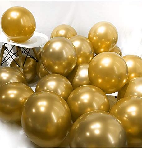 Balonar 3.2G 12inch 100pcs metalik hromirani balon u zlatu za rođendan za vjenčanje
