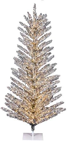 Vickerman 5 'Vintage aluminijumski veštački božićno drvci, topli bijeli niskonaponski LED široki ugao 3 mm