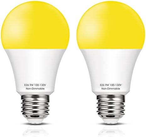 EvaStary LED bug sijalice, 60 W ekvivalentna žuta sijalica, 9w Jantarno žute LED Sijalice, E26 Srednja