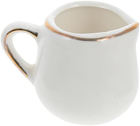 Hemoton Espresso snimci Mini bijeli keramički kreme sa ručkom Zlatni mali mali kafe vrč bacač kuhinjski