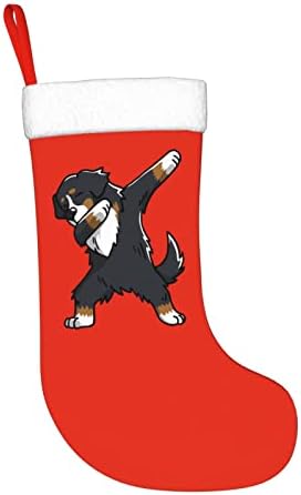 Yuyuy Bernski planinski pas Božićne čarape za odmor Kamin Vješanje čarapa 18 inča čarape