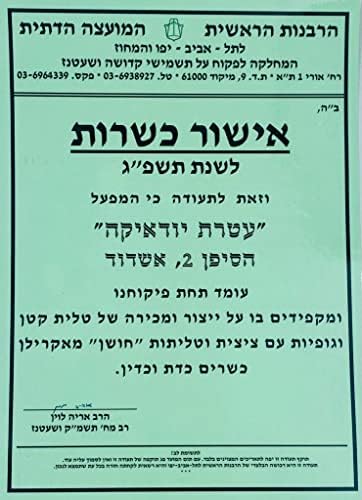 Ateret Judaica pamuk udoban PerfTzit V-Shirt Tzitzis | Kosher Lamehadrin - iz Izraela, djeca-tallit katan.