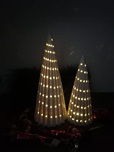 SENGBOSI Porcelan stablo za Chrismas Decor, dekor tablice sa LED svjetlima