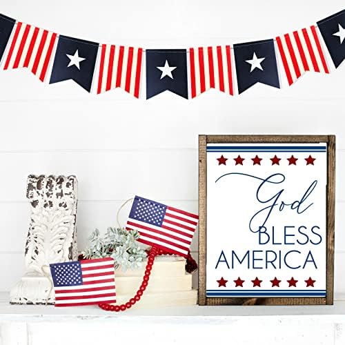 6ft ručno rađen patriotski burlap banner dekorsora 4. srpnja kockicar baner baner USA Bunting američki