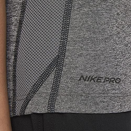 Nike Boy's Dri-Fit 3/4 rukava Top tamno siva Heather / Crna / tamno siva / bijela MD