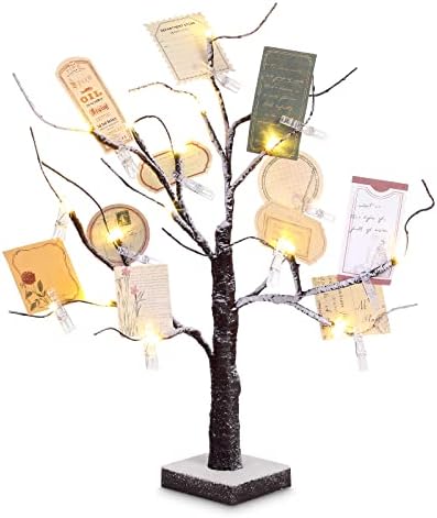 Nosač poklon kartice Nower LED breza Twig Tree Svjetla TABLETOP ZLATNO Srebrni prikaz Novac sa 15 čistih