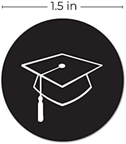 Naljepnice za diplomiranje / 250 diplomiranih etiketa / 1.5 crno-bijeli školski razred 2022.