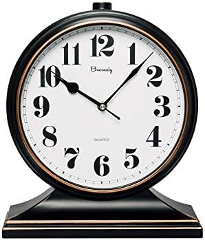 Besealy Clock Clock-Moderni stolni sat Tihi-nekriženi 10-inčni biranje, čist i jednostavan