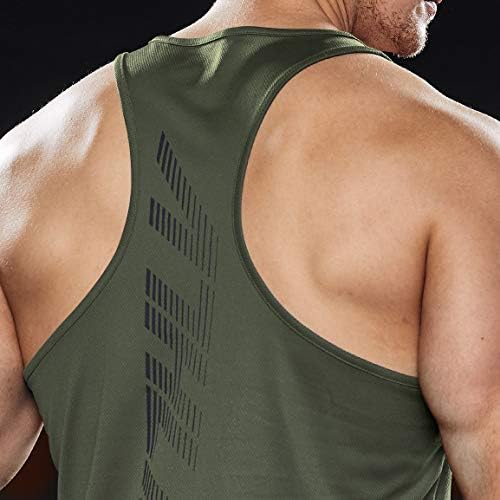 Athlio 3 Pack Muški suhi fit mišićni vrhovi rezervoara za vežbanje, Y-Back Bodybuilding Gym majice,