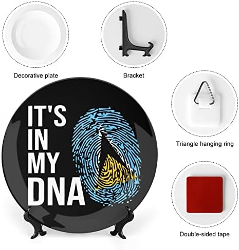 To je u mojoj DNK saint lucia zastava ukrasna ploča okrugla keramička ploča koštana pločica s prikazom za
