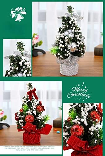 Božićno drvsko mini božićno stablo ukras za ukrašavanje trubaca Curbet Dekoracija C srebro plus bijelo zrno granularno