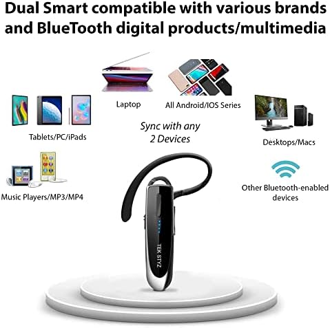 Tek styz slušalice kompatibilne sa Dell XPS 13 9360 u EAR Bluetooth 5.0 bežično slušalicu, IPX3 vodootporni, dvostruki mikrofoni, smanjenje buke