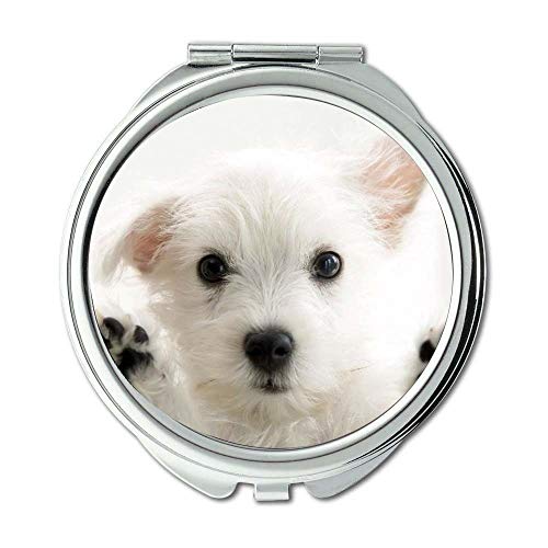 Ogledalo, malo ogledalo,smiješni slatki pas Mops, džepno ogledalo,1 X 2x uvećanje