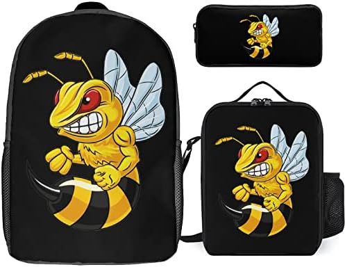 Angry Bumblebee školski ruksak Setovi za učeničku slatku štampanu torbu Set sa izolovanom kutijom za ručak