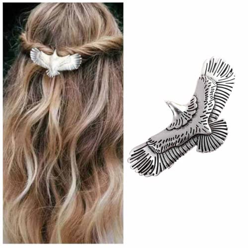 Iaceble Vintage Eagle Hair Clip Barrette Metal Bird Hair Clip ukosnica Srebrna Hair Barrette Head