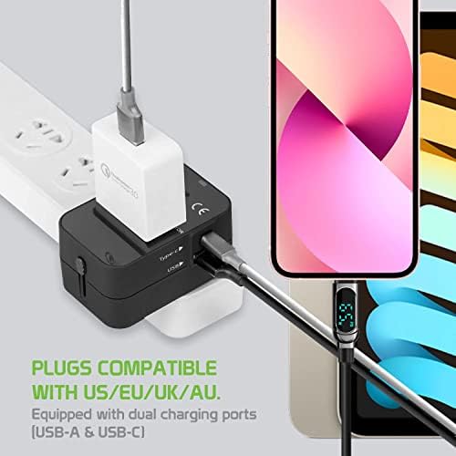 Putni USB Plus Međunarodni Adapter za napajanje kompatibilan sa BLU Life Play X za Svjetsku snagu za 3 uređaja