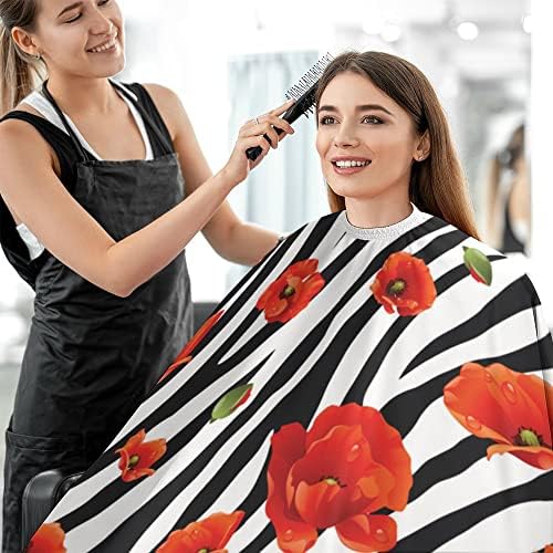 Vantaso Poppy Cvijeće Stripe brijač za muškarce Žene Djeca Professional, Extra Veliki frizura pregača