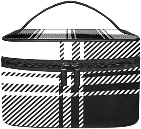 ECMRad prijenosna torba za šminku crno-bijela ploča Ispis Veliki kapacitet sa patentnim zatvaračem pogodan