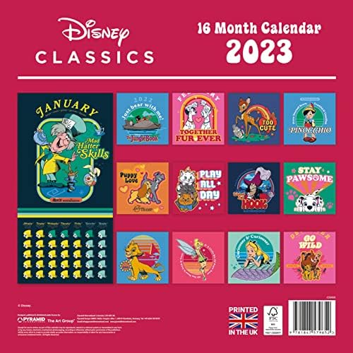 Disney Classics Calendar 2023 - mjesec do pogleda planer 30cm x 30cm - službena roba