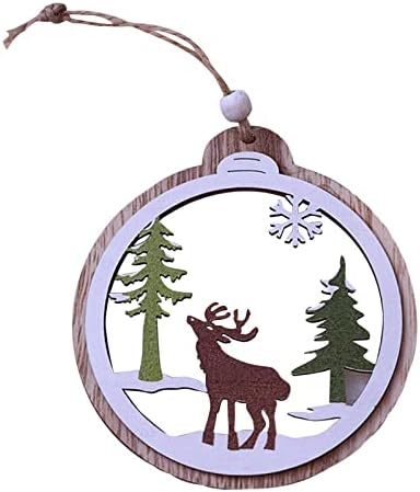 Božićni ukrasi Božićni ukrasi izrezbareni drveni božićni stablo privjesci pet šiljasti zvona tri viseće ukrase