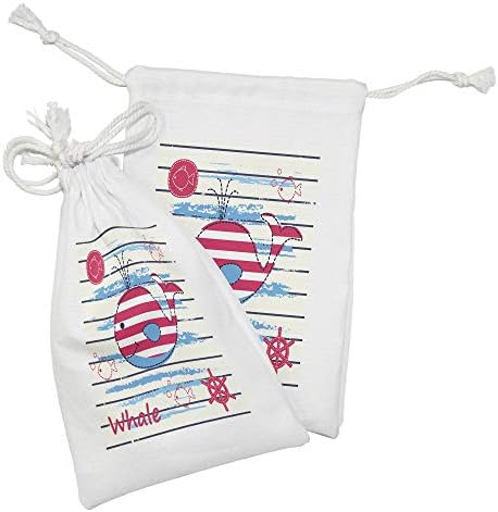 Ampesonne crtana tkanina torba od 2, kitova Plivanje riblje mornarsko mornarsko svjetsko slika