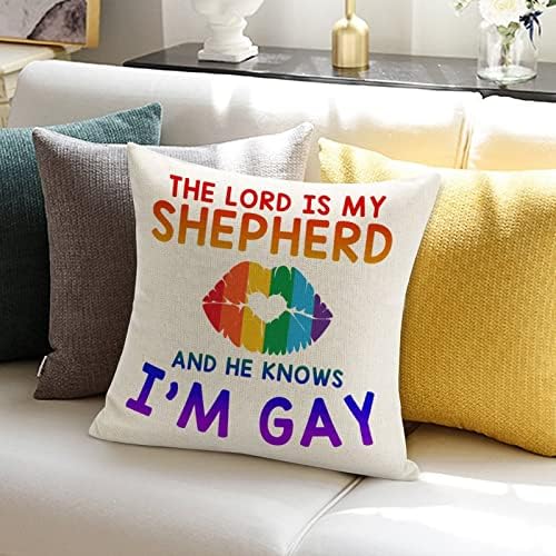 Gospodin je moj pastir i on zna da sam gay bacač jastučni jastučni jastuk lezbijski gay ponos panseksualni