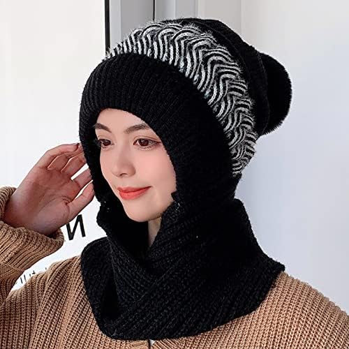 Trapper kapa za šešir žene zimsko utoliko pletiva topla kape vuneni šal koji se integrira pulover kapa slatka