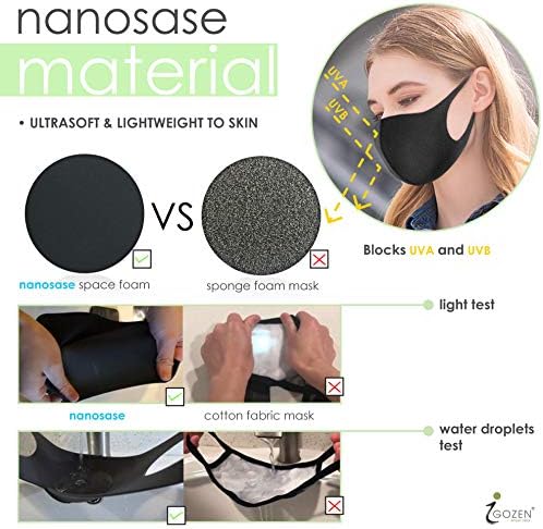 igozen 3 paketa Unisex maske za lice za odrasle Nanosase vodootporna Memory Foam Space Cotton 3d maske