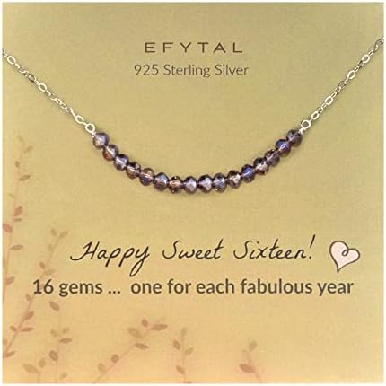 EFYTAL 16. rođendanski pokloni za djevojčice, Sterling Srebrna ogrlica od perli, slatki 16 poklona za djevojčice,