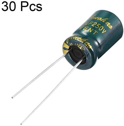 Uxcell aluminijumski radijalni elektrolitički kondenzator nizak ESR zeleni sa 10uf 250V 105 Celzijus