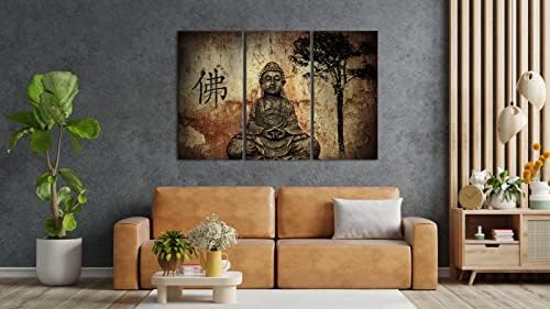 Vizuelni umjetnički dekor budistička ljubav 3kom uokvirena i spremna zidna vješalica Buda platno
