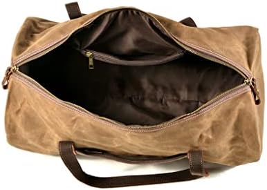 LEPSJGC Retro Muška putna torba platno sa kožnom prenosivom vodootpornom torbom za poslovna putovanja velikog