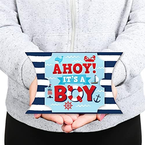 Velika tačka sreće Ahoy To je dječak - Favorit poklon kutija - Nautički tuš za bebe Veliki jastuci